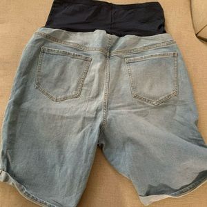 Full panel maternity Jean shorts